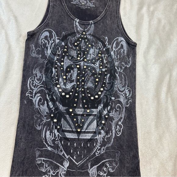 Bejeweled by Susan Fixel Distressed Tank ~ Swarovski Crystals & Metal Studs - Picture 10 of 10